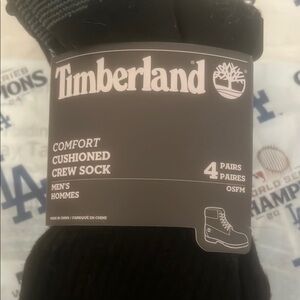 Timberland Black Casual Crew Socks Comfort Cushioned Mens